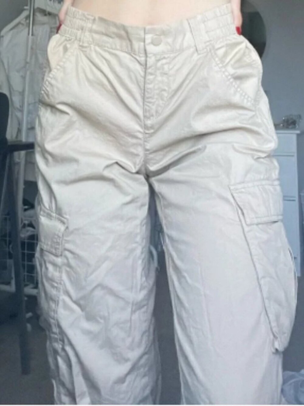 Divided Khaki Elastic Waist Cargo Size 2